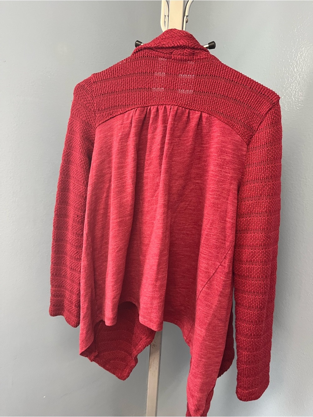 Lucky Brand Red Draped Open-Front Cardigan - Picture 3 of 4